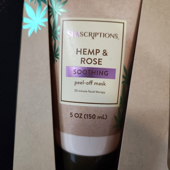 SpaScriptions Hemp & Rose Peel-Off Mask & Hemp + Cucumber Makeup Wipes Set New - Picture 3 of 4